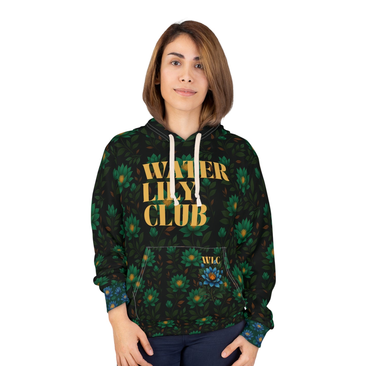 Water Lily Club Unisex Pullover Hoodie - Cozy Floral Design for Nature Lovers