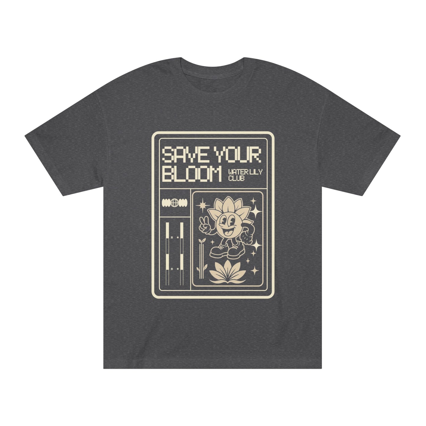 Water Lily Club Tee — “Save Your Bloom” Retro Console Edition