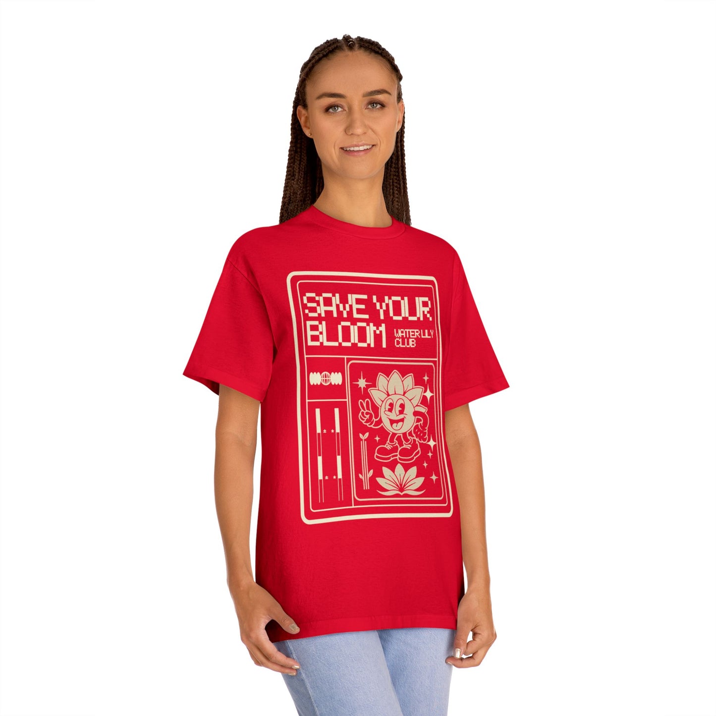 Water Lily Club Tee — “Save Your Bloom” Retro Console Edition