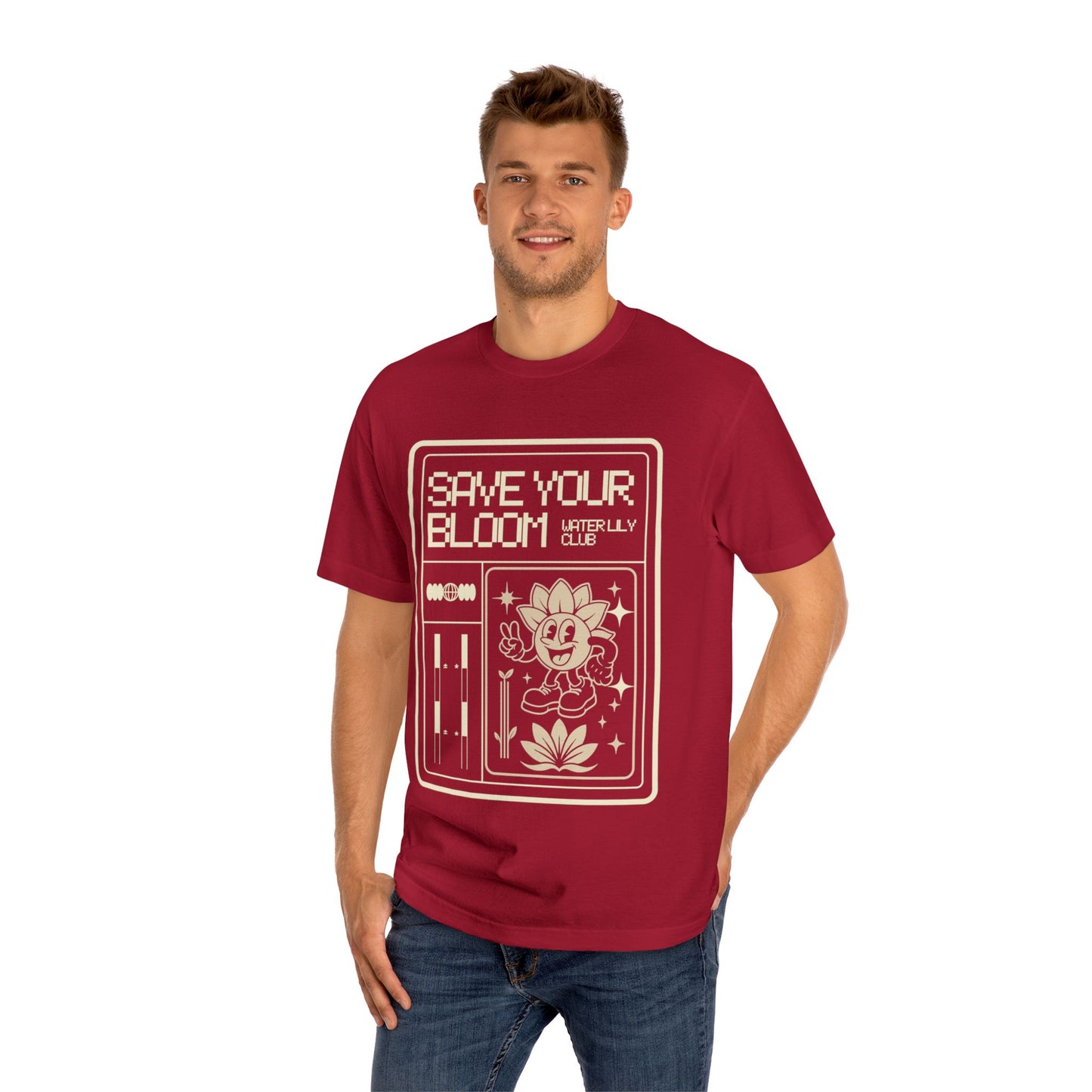 Water Lily Club Tee — “Save Your Bloom” Retro Console Edition