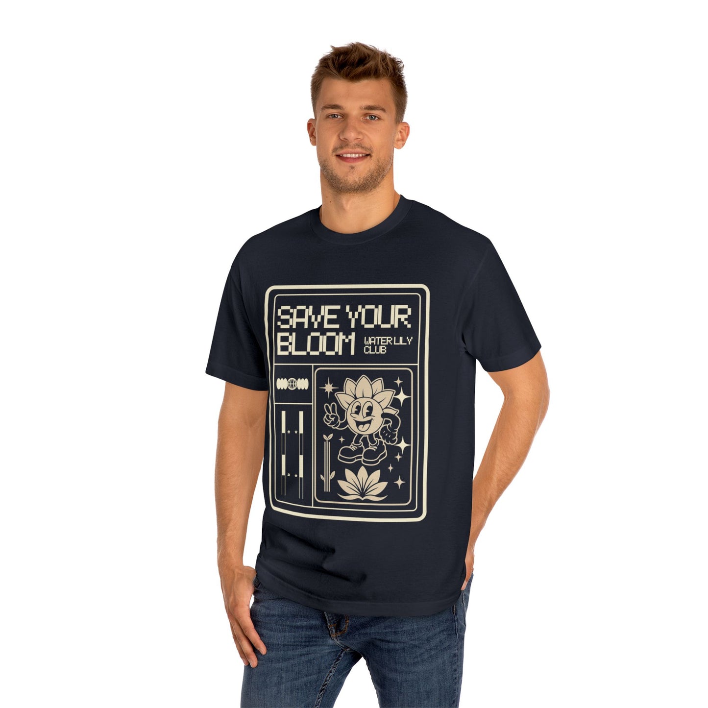 Water Lily Club Tee — “Save Your Bloom” Retro Console Edition