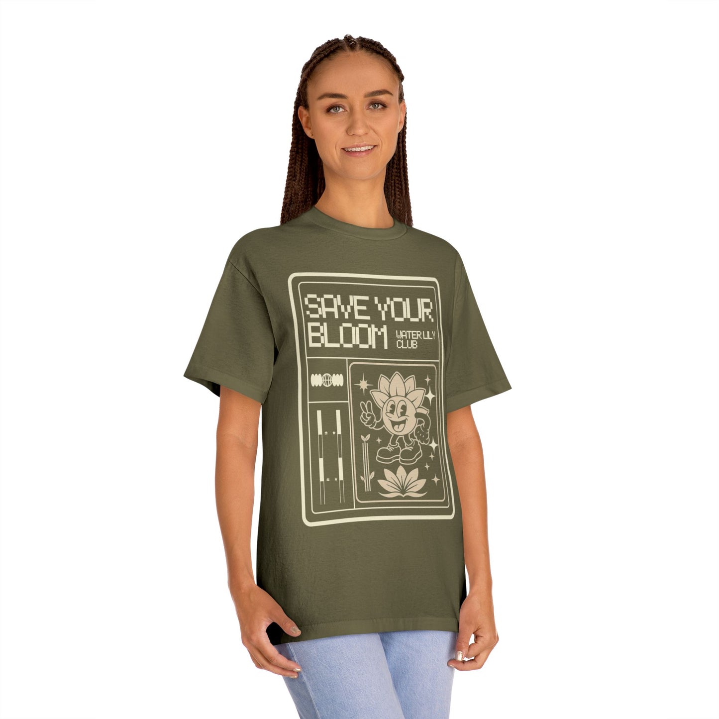 Water Lily Club Tee — “Save Your Bloom” Retro Console Edition