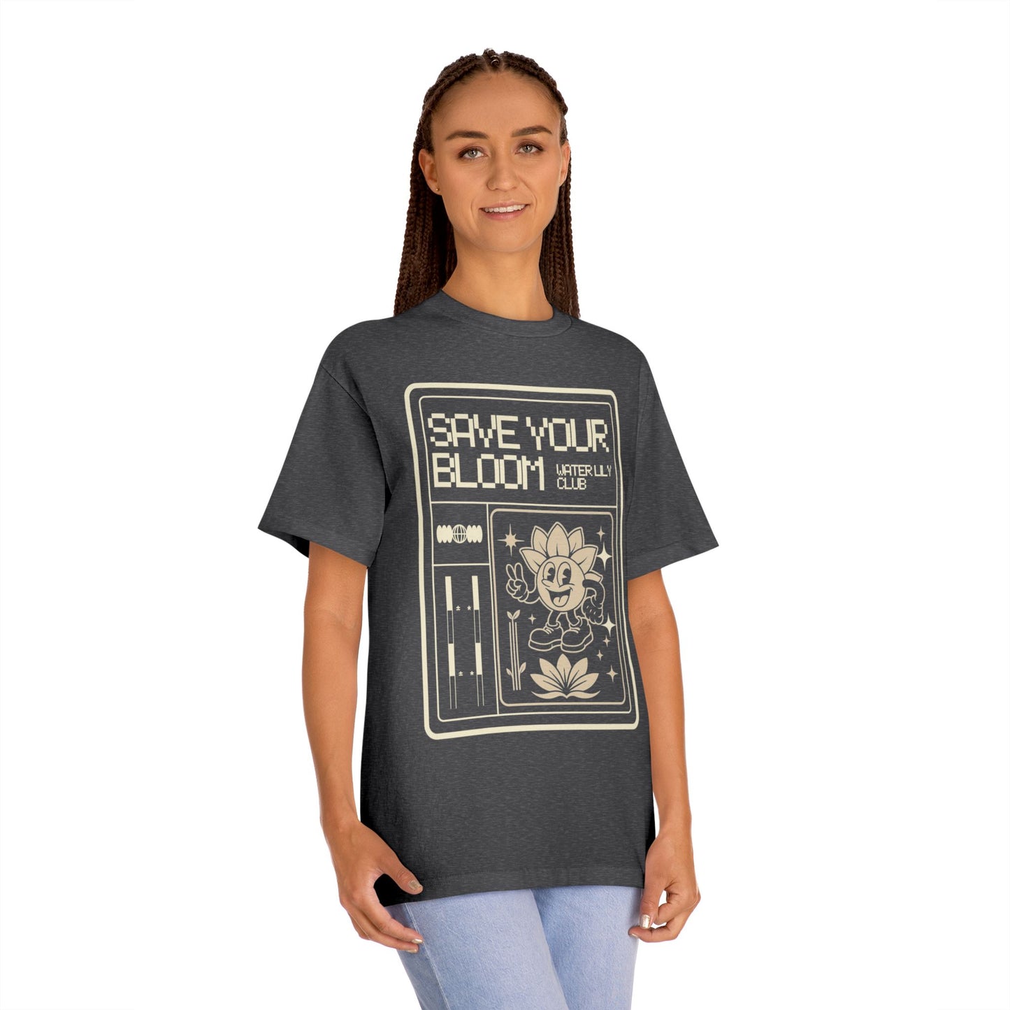 Water Lily Club Tee — “Save Your Bloom” Retro Console Edition