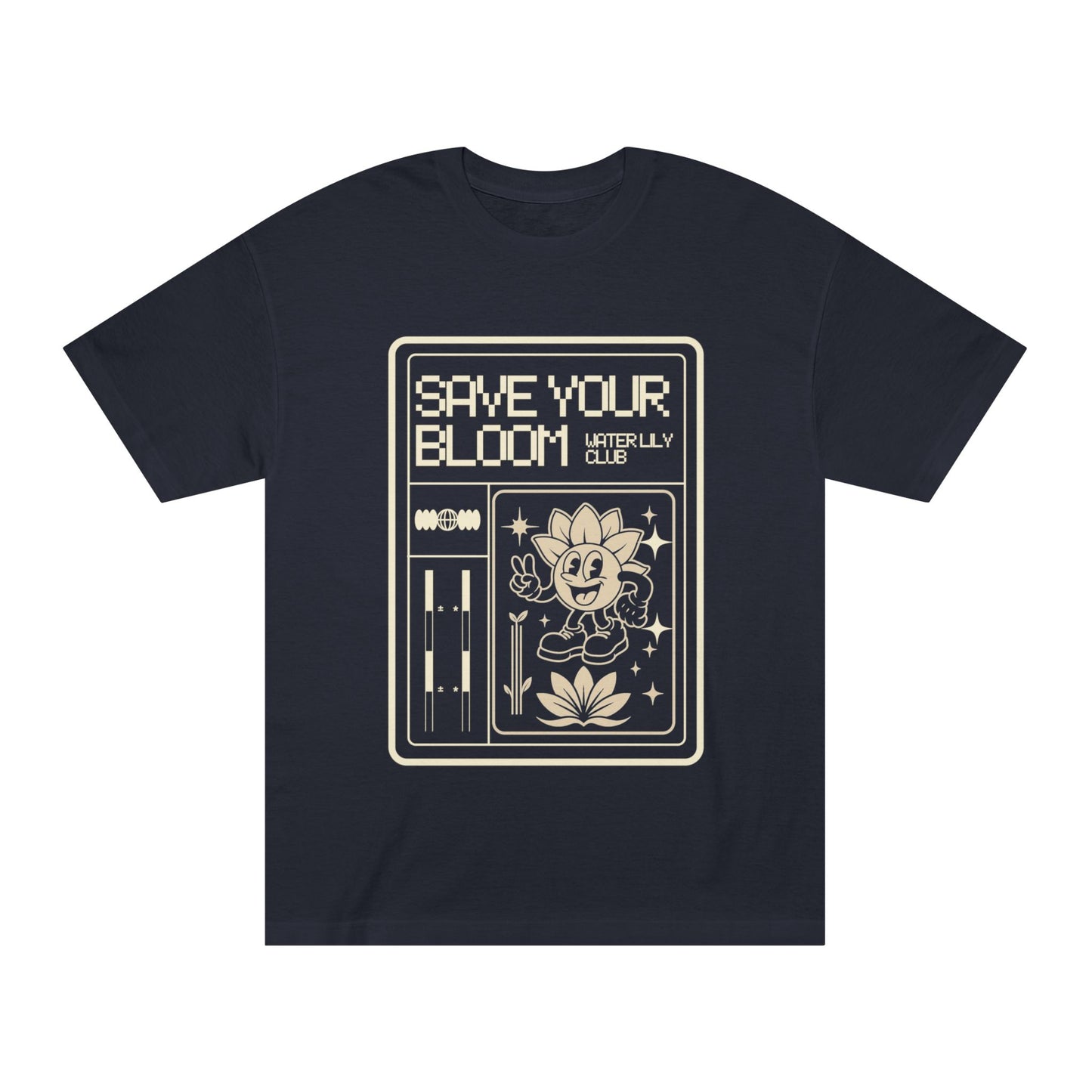 Water Lily Club Tee — “Save Your Bloom” Retro Console Edition