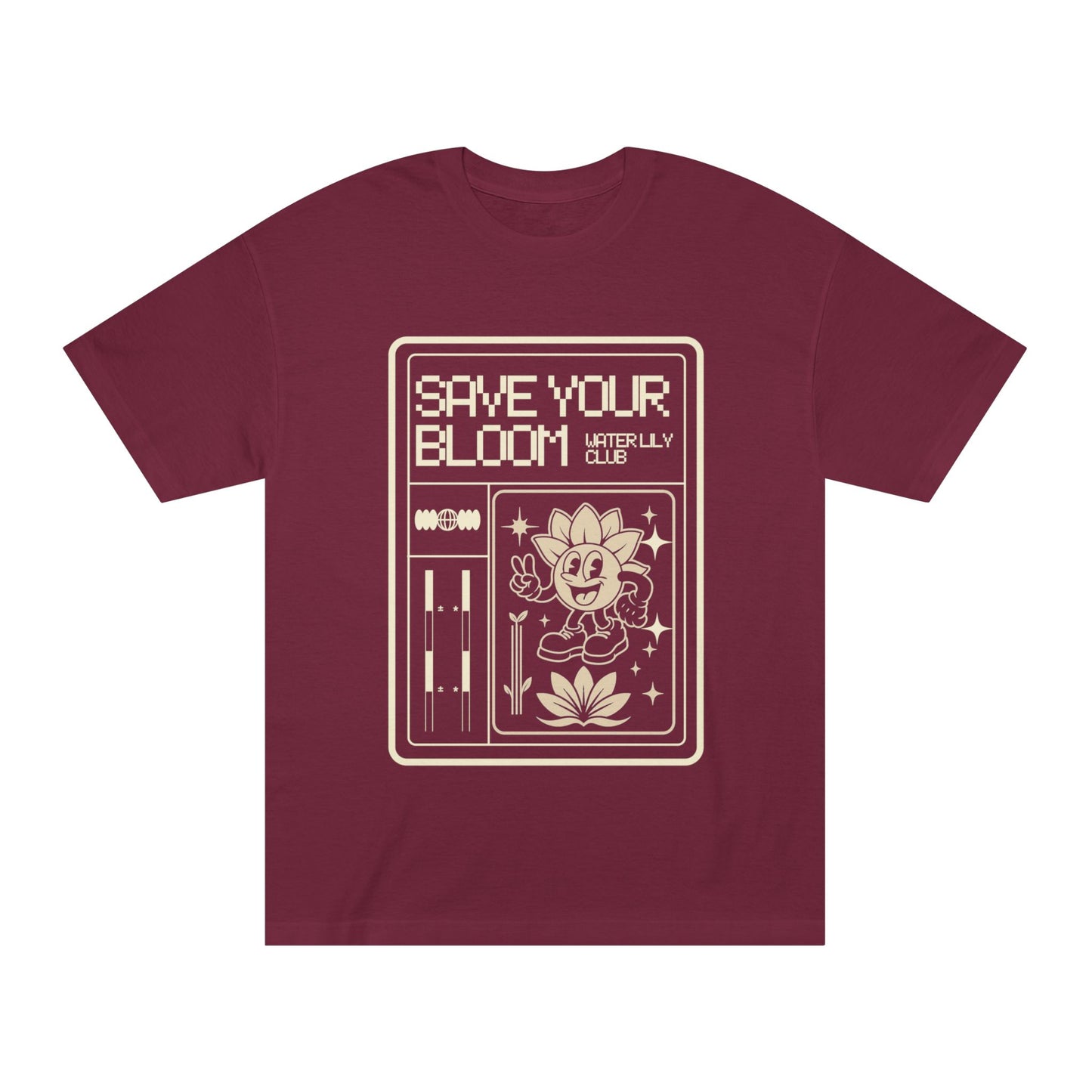 Water Lily Club Tee — “Save Your Bloom” Retro Console Edition