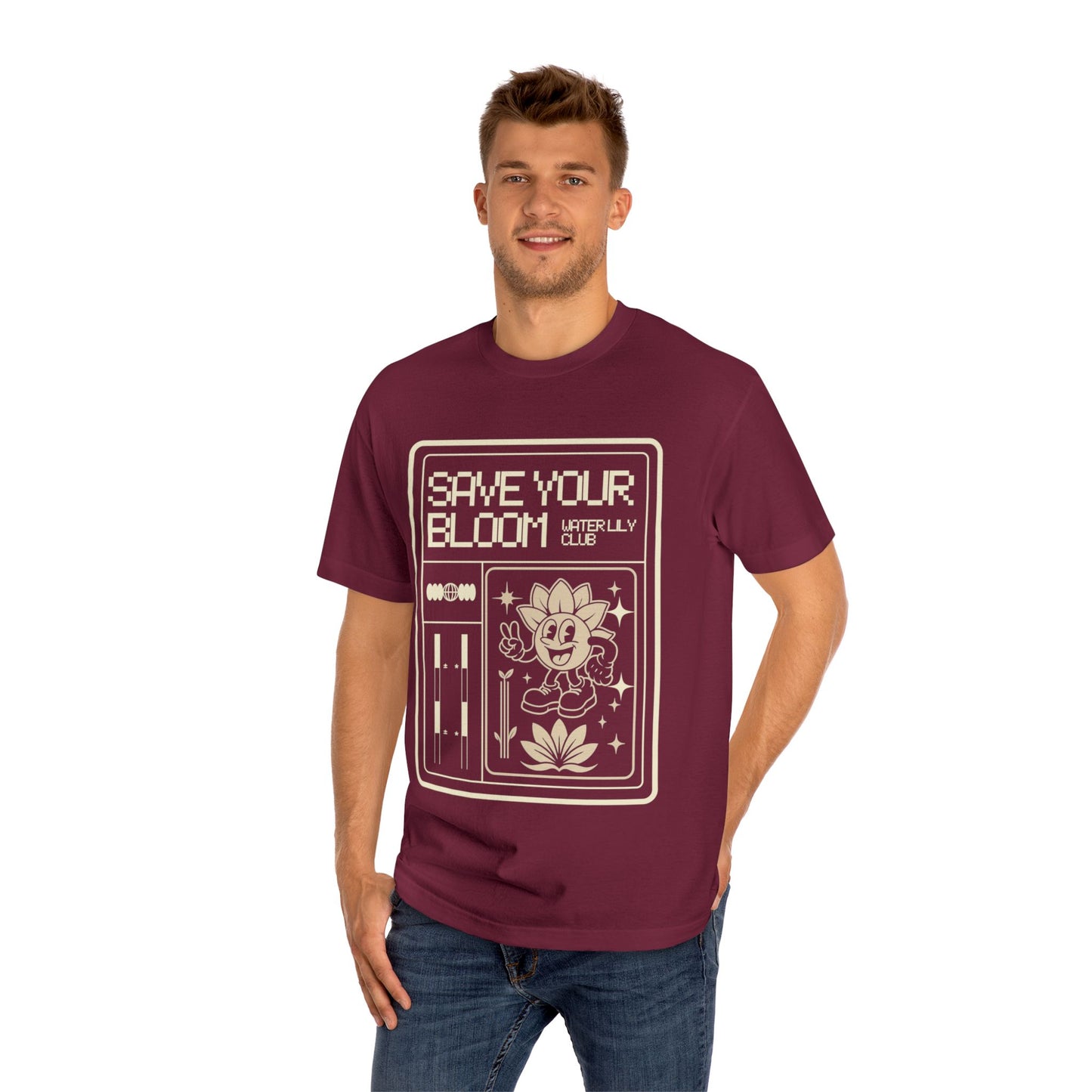 Water Lily Club Tee — “Save Your Bloom” Retro Console Edition