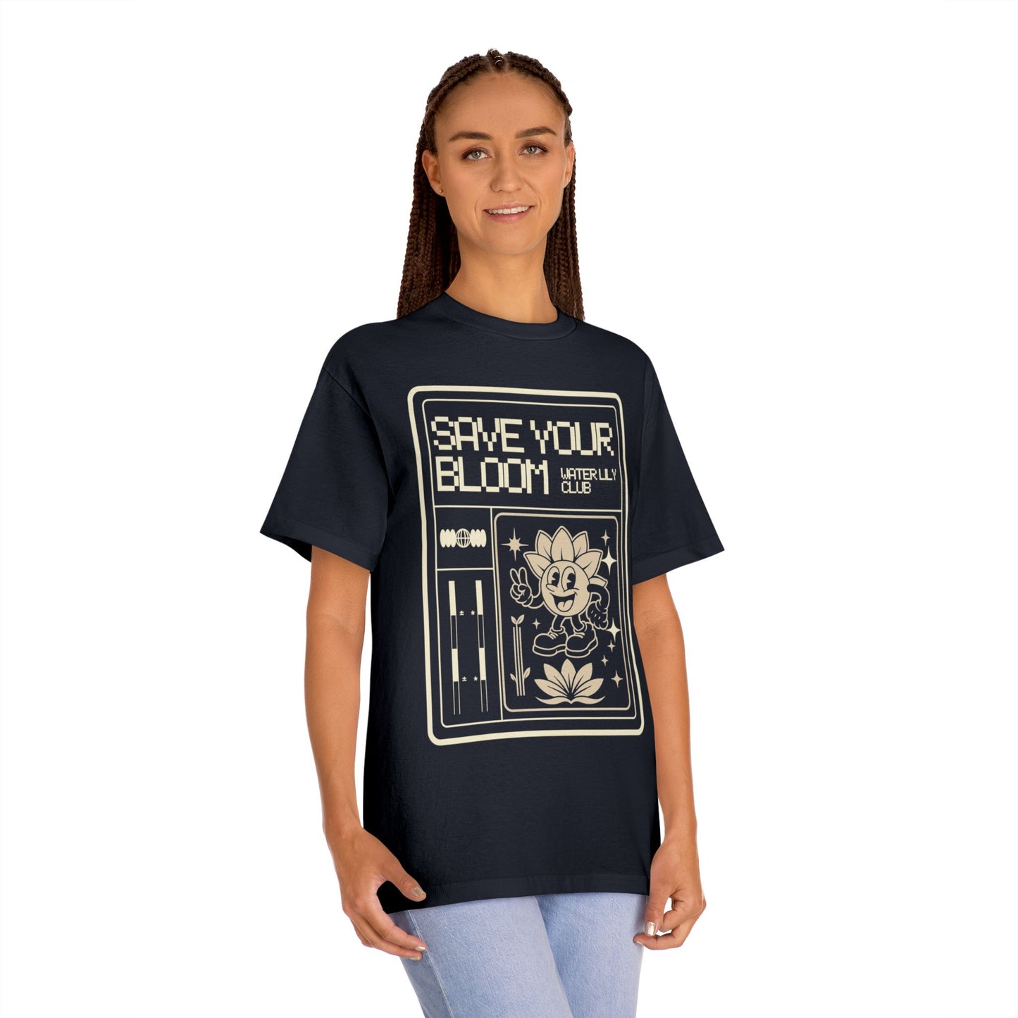 Water Lily Club Tee — “Save Your Bloom” Retro Console Edition