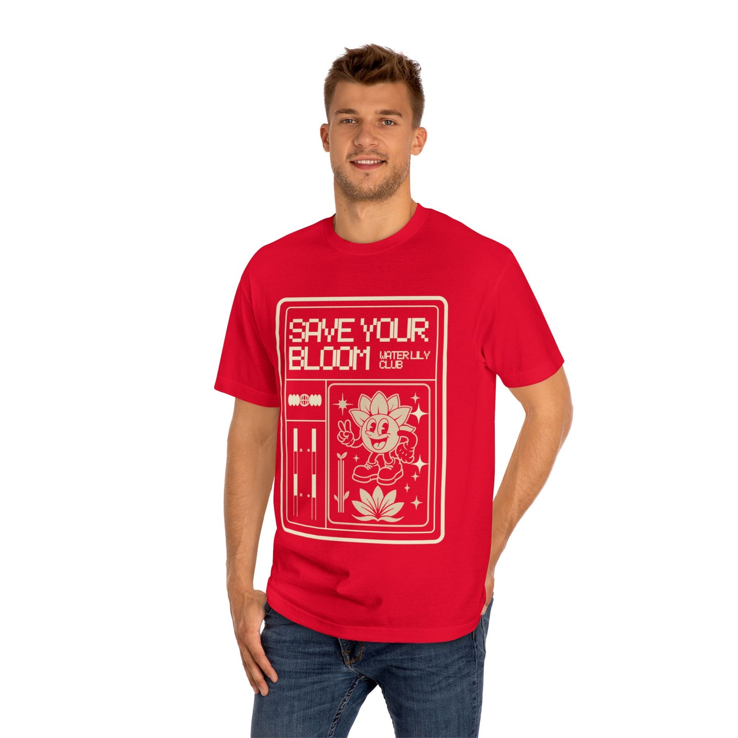 Water Lily Club Tee — “Save Your Bloom” Retro Console Edition