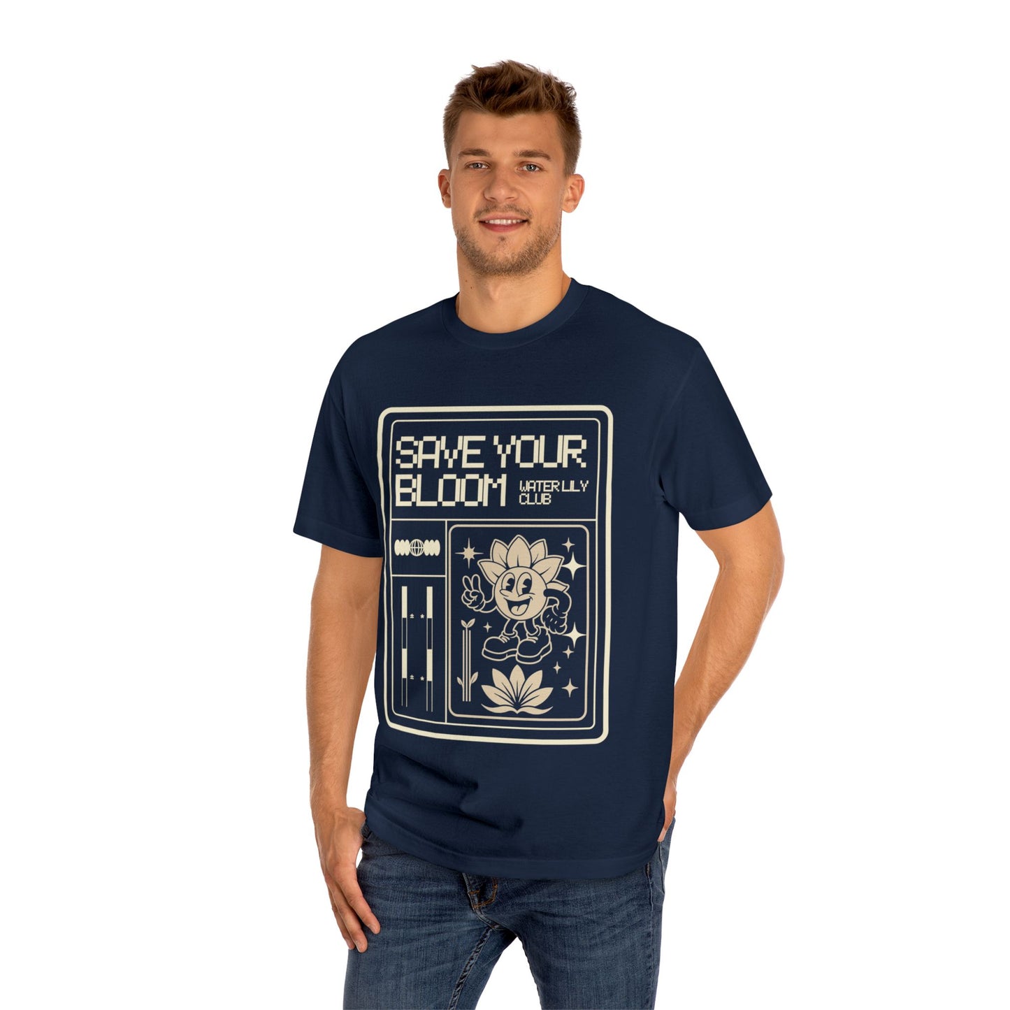 Water Lily Club Tee — “Save Your Bloom” Retro Console Edition