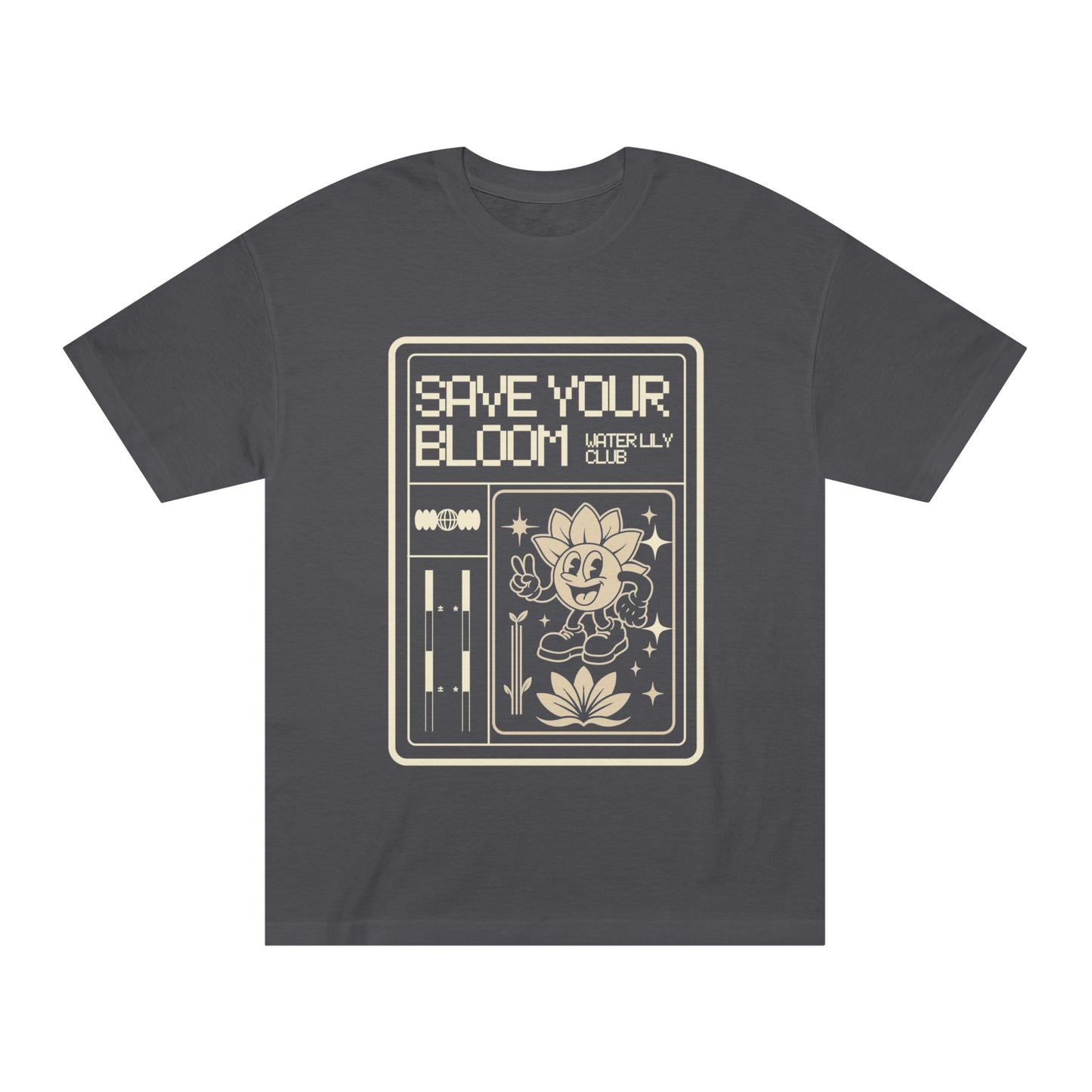 Water Lily Club Tee — “Save Your Bloom” Retro Console Edition