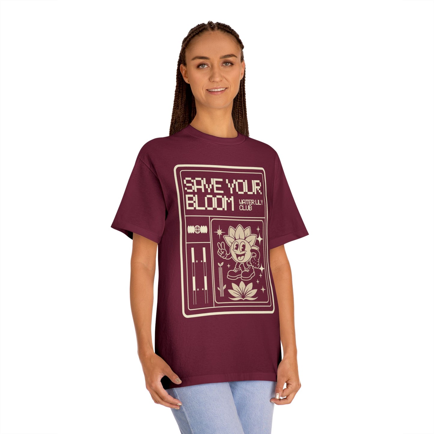 Water Lily Club Tee — “Save Your Bloom” Retro Console Edition