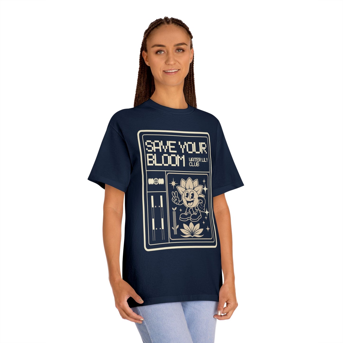 Water Lily Club Tee — “Save Your Bloom” Retro Console Edition