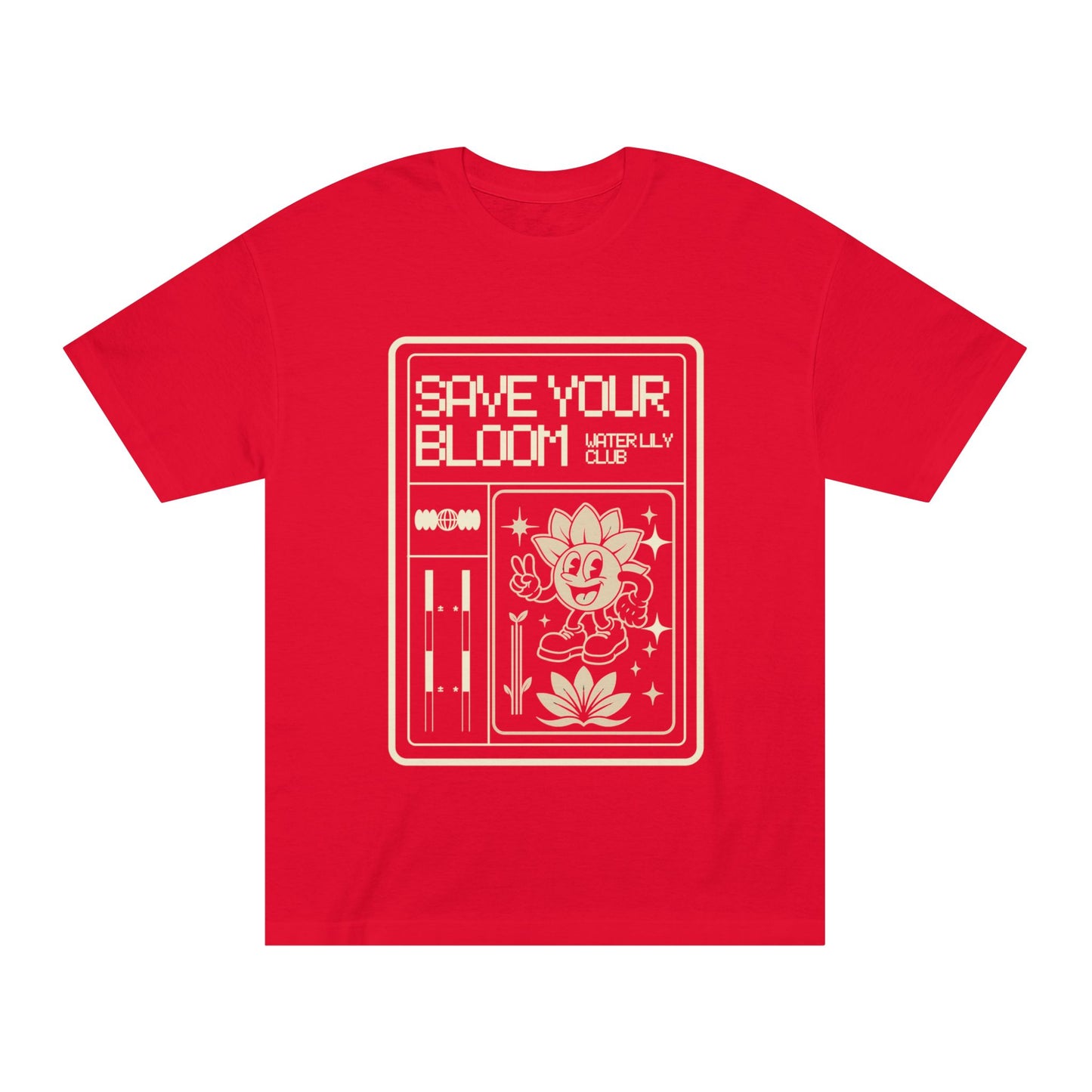 Water Lily Club Tee — “Save Your Bloom” Retro Console Edition