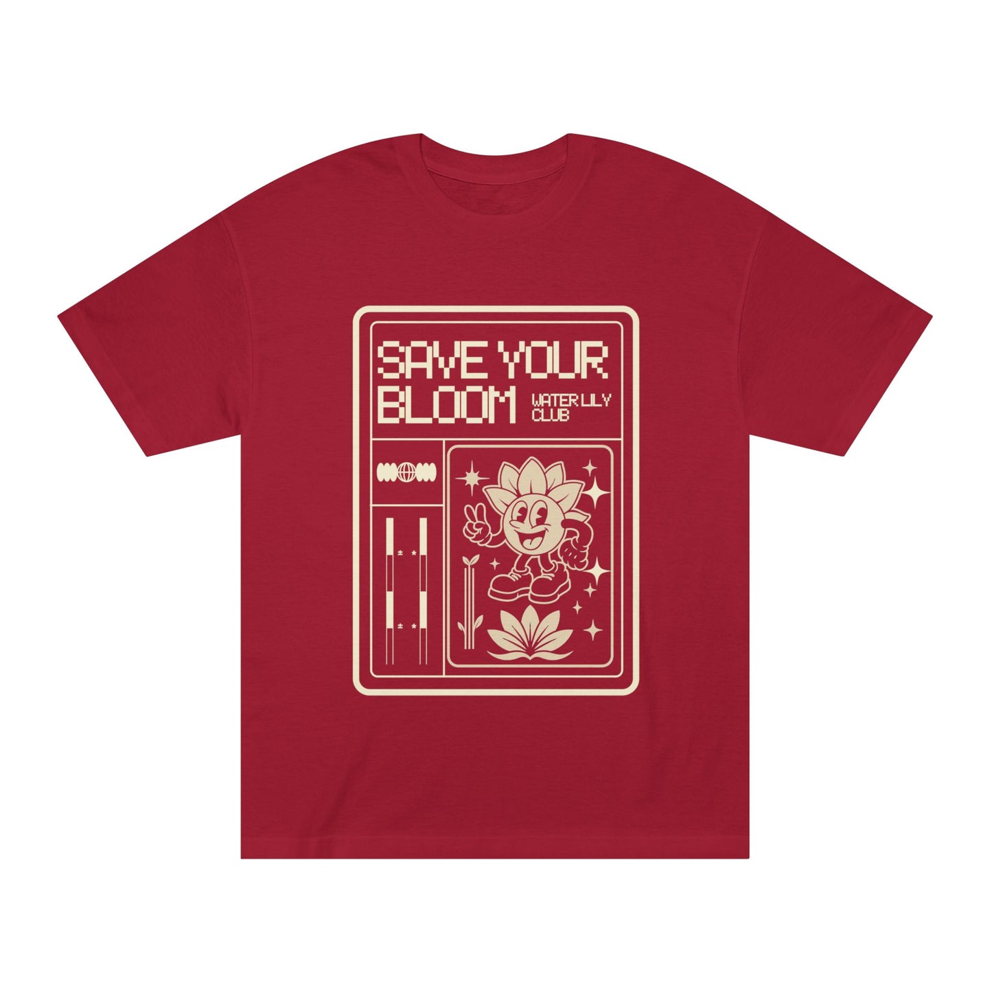 Water Lily Club Tee — “Save Your Bloom” Retro Console Edition